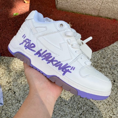 OFF-WHITE Out Of Office OOO Low Tops For Walking White Purple