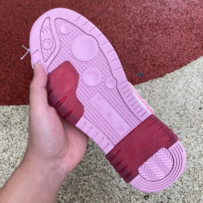 OFF-WHITE Out Of Office OOO Low Tops Pink && White