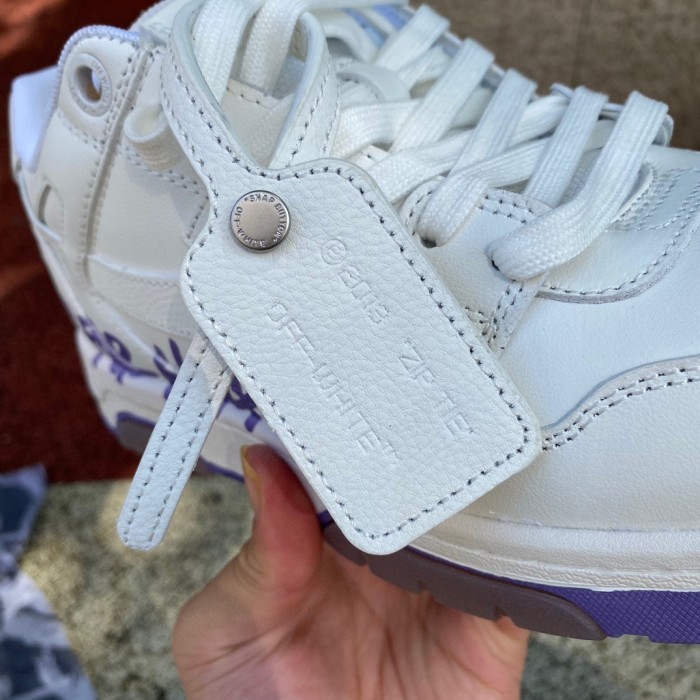 OFF-WHITE Out Of Office OOO Low Tops For Walking White Purple
