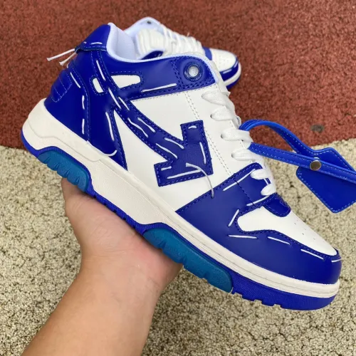 OFF-WHITE Out Of Office OOO Low Tops Dark Blue White