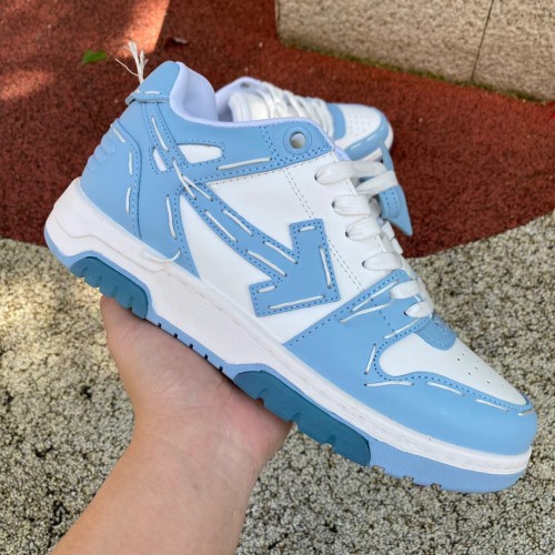 OFF-WHITE Out Of Office OOO Low Tops Light Blue && White