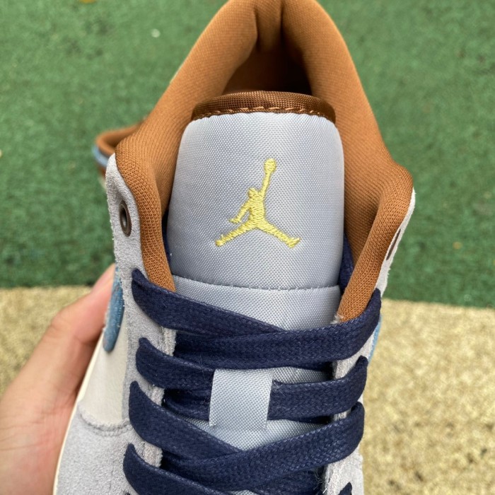 Air Jordan 1 Low SE Phantom Repaired Denim Swoosh