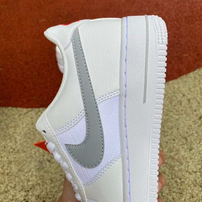 Air Force 1 Low White Wolf Grey Crimson Mini Swoosh