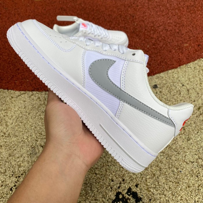 Air Force 1 Low White Wolf Grey Crimson Mini Swoosh