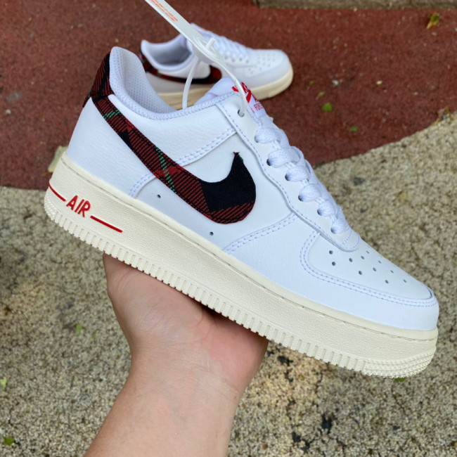 Air Force 1 Low '07 LV8 Tartan Plaid White University Red