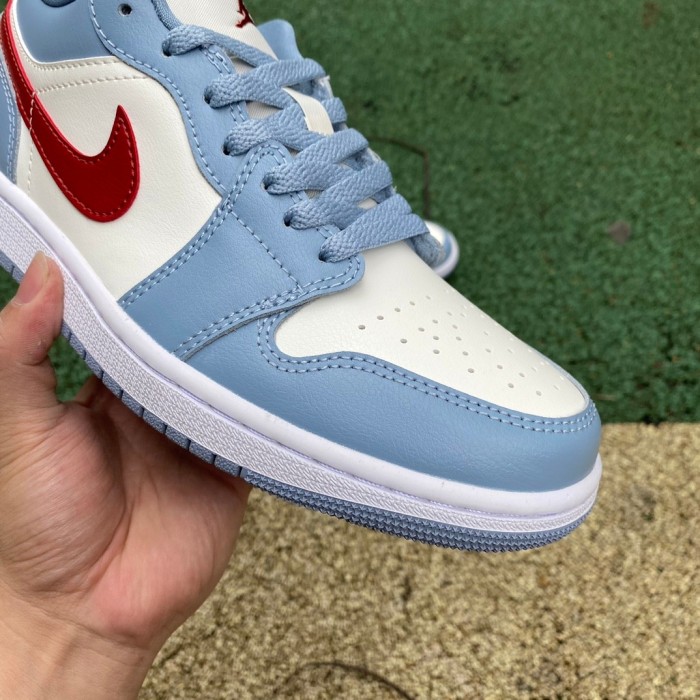 Air Jordan 1 Low Blue Whisper Dune Red