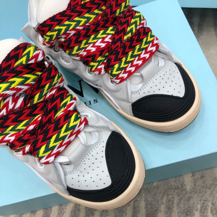 Lanvin Leather Curb White Grey Black