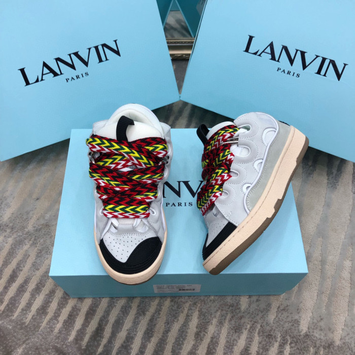 Lanvin Leather Curb White Grey Black