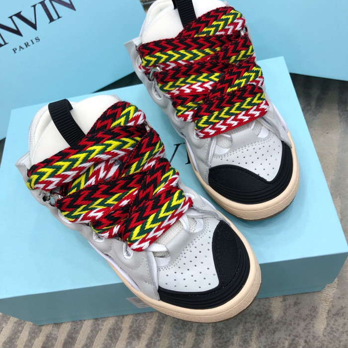 Lanvin Leather Curb White Grey Black