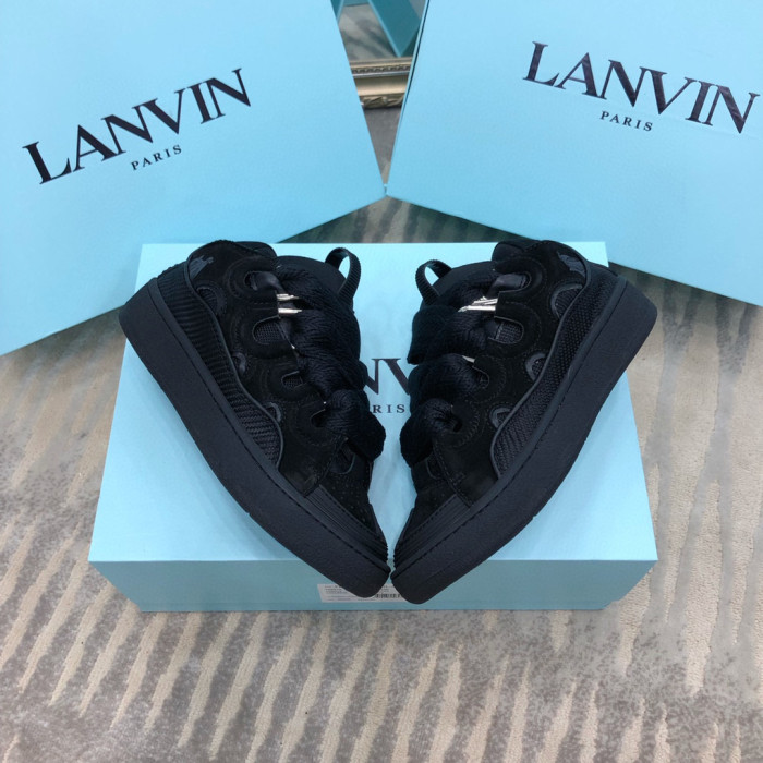 Lanvin Leather Curb Triple Black