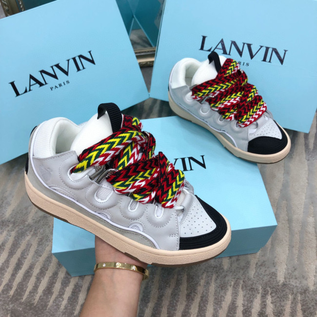 Lanvin Leather Curb White Grey Black
