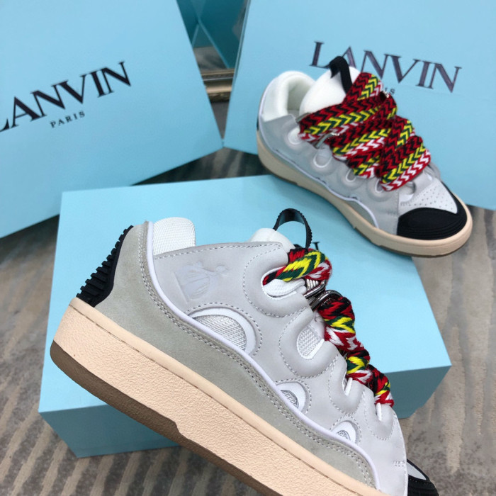 Lanvin Leather Curb White Grey Black