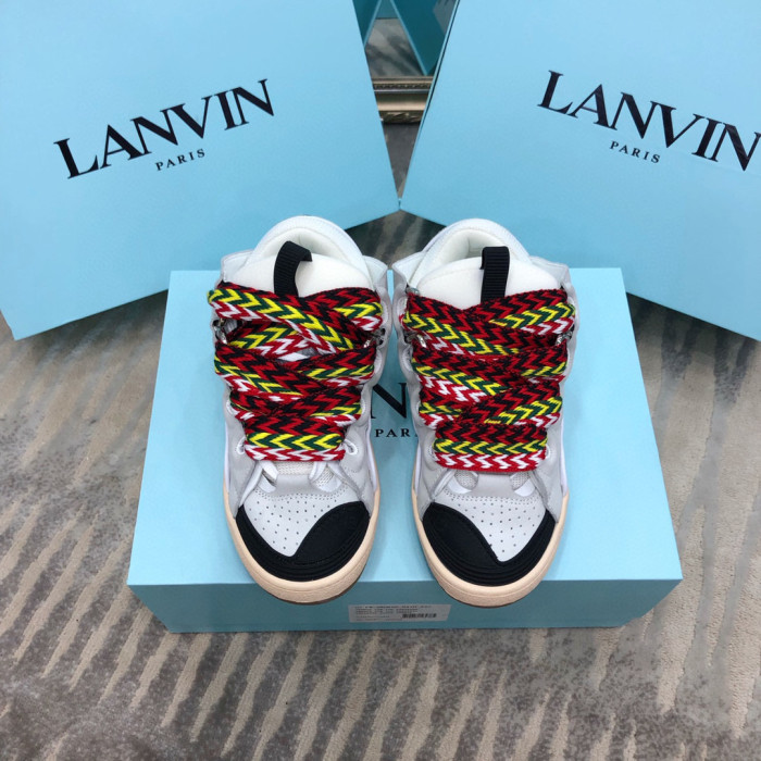Lanvin Leather Curb White Grey Black