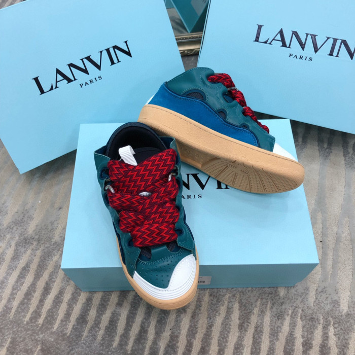 Lanvin Leather Curb Blue Grey