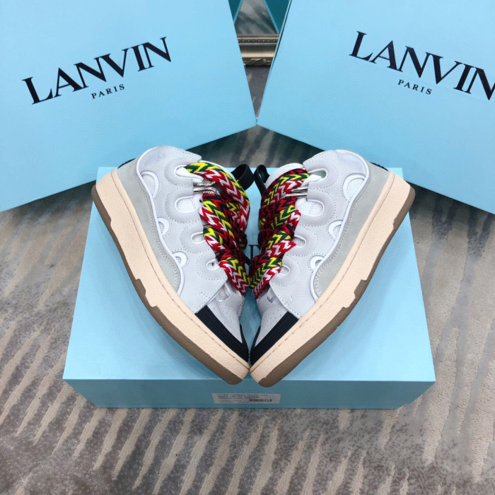 Lanvin Leather Curb White Grey Black