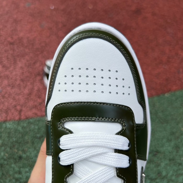 Prada Downtown Low Top Sneakers Leather White Green