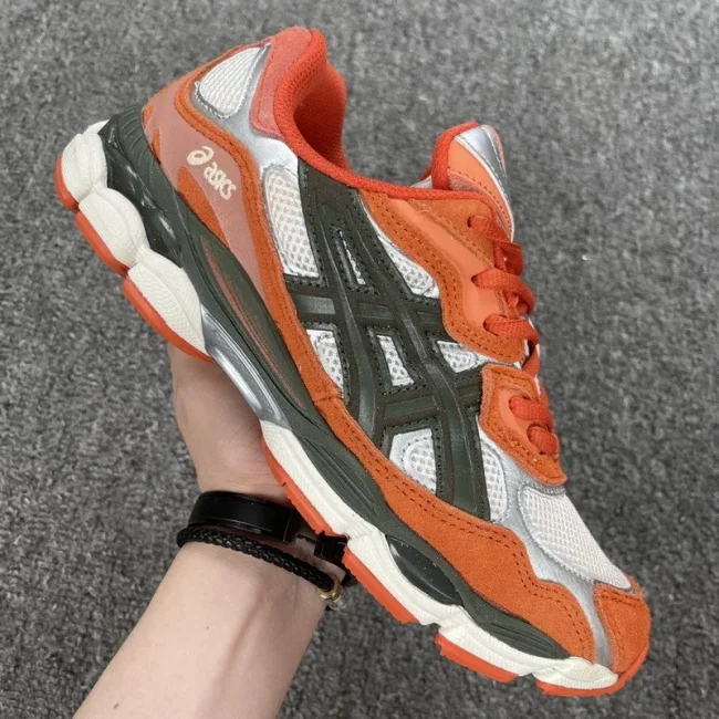 ASICS Gel-NYC Oatmeal Forest Green Orange