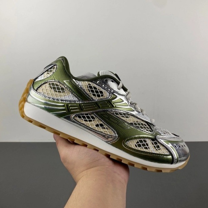 Bottega Veneta Orbit Silver Dark Green