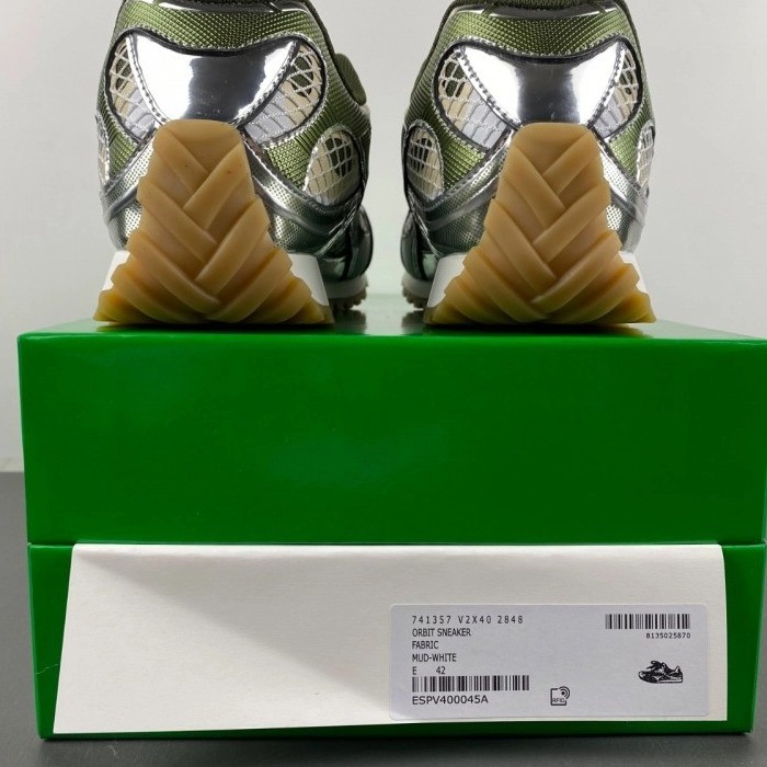 Bottega Veneta Orbit Silver Dark Green