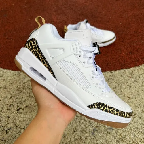 Jordan Spizike Low White Metallic Gold