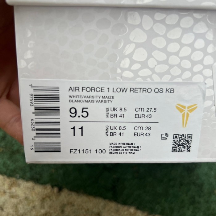 Nike Air Force 1 Low Retro QS Kobe Bryant Lakers Home