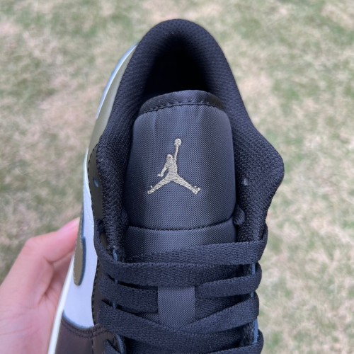 Air Jordan 1 Low Black Toe Medium Olive