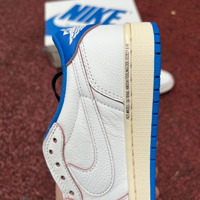 Air Jordan 1 Retro Low OG SP Fragment x Travis Scott Sail Military Blue