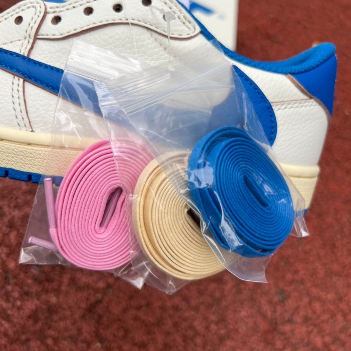 Air Jordan 1 Retro Low OG SP Fragment x Travis Scott Sail Military Blue