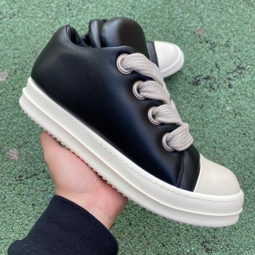 Rick Owens Porterville Jumbo Laced Padded Low Black Milk