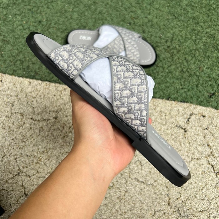 Dior Alias Sandals Oblique Beige Grey