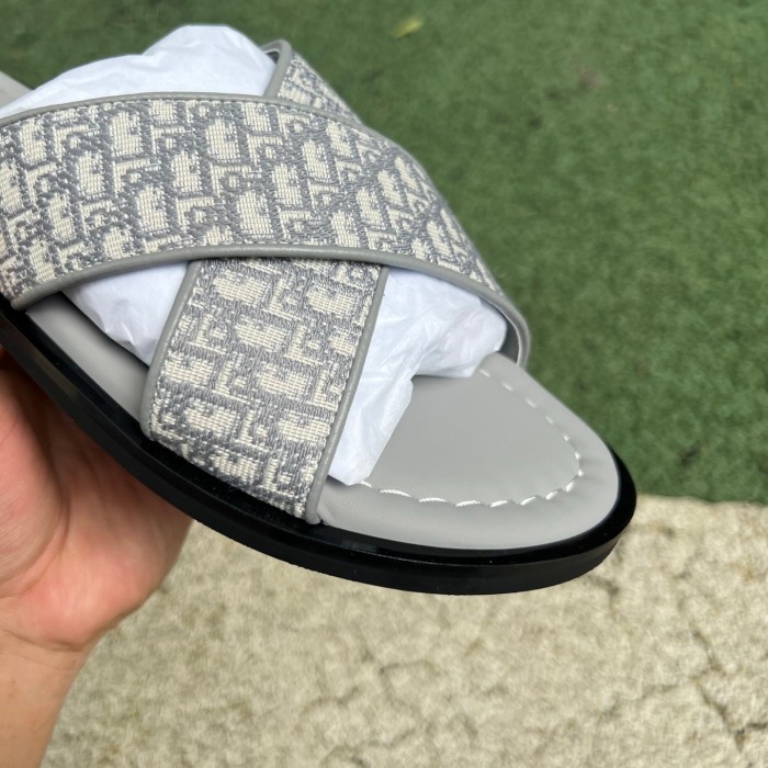 Dior Alias Sandals Oblique Beige Grey