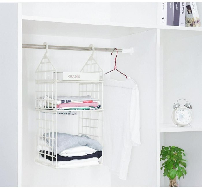 Foldable hanging storage rack, multi-layer wardrobe, organizes and organizes storage