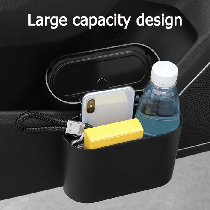 Car door hanging trash can