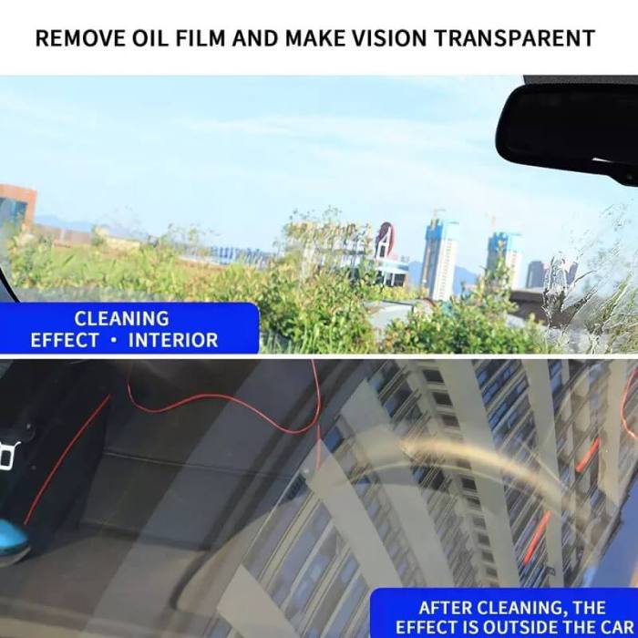 Car Glass Oil Cleaning