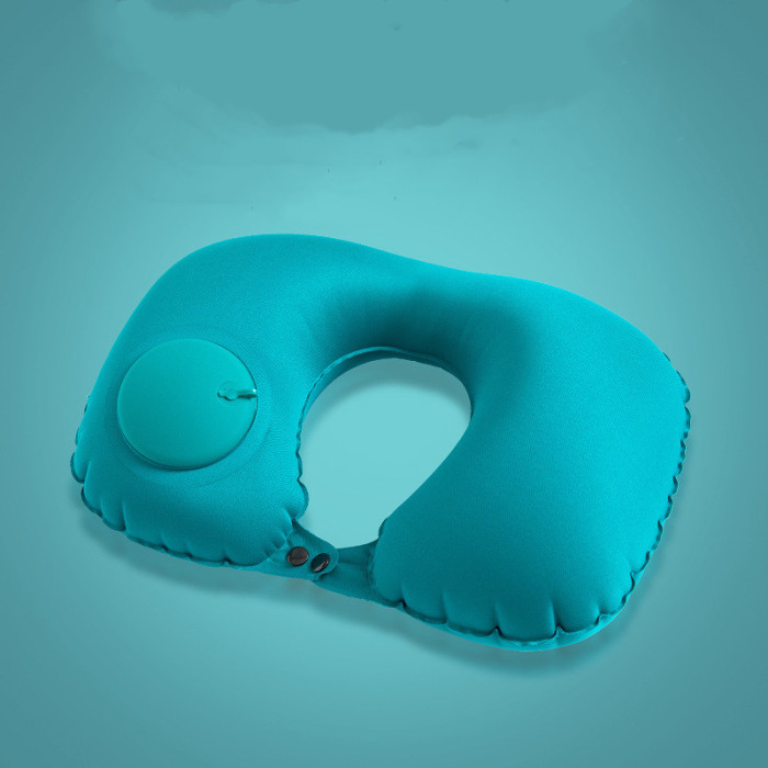 U-shaped inflatable travel pillow