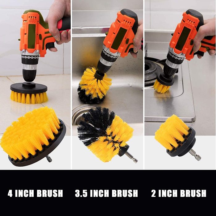 Multifunctional cleaning drill brush
