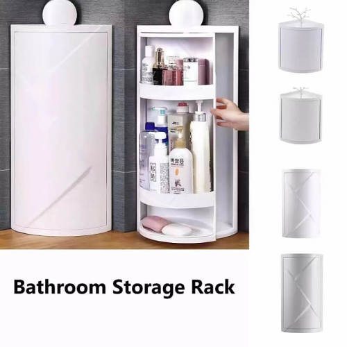 Bathroom punch-free rotating rack
