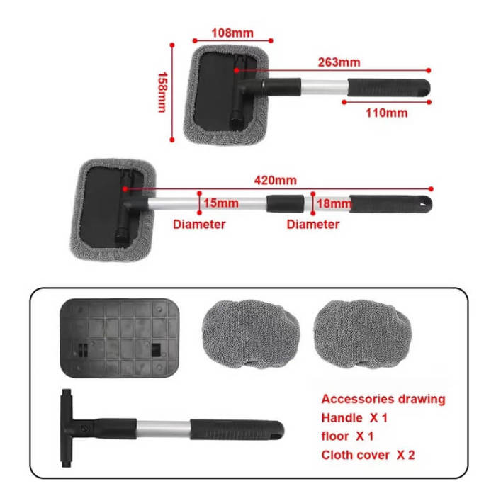 Car retractable cleaning brush