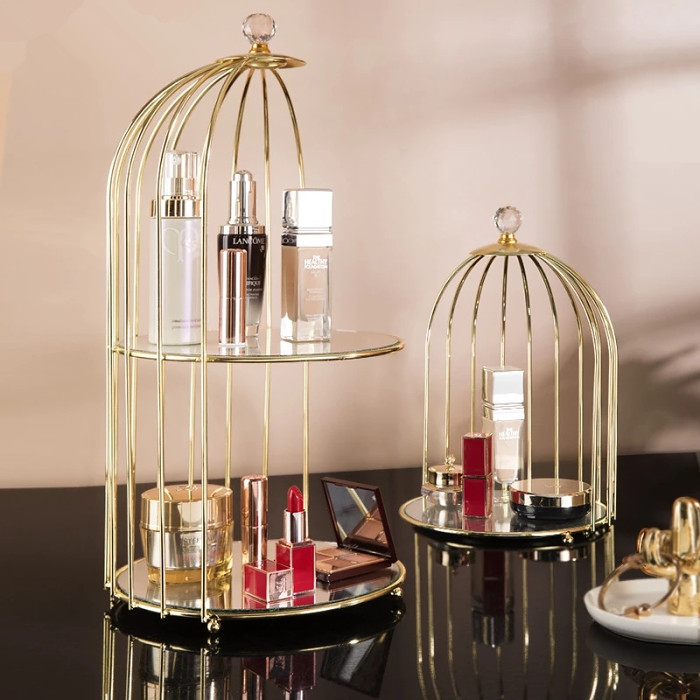 Birdcage cosmetic storage rack