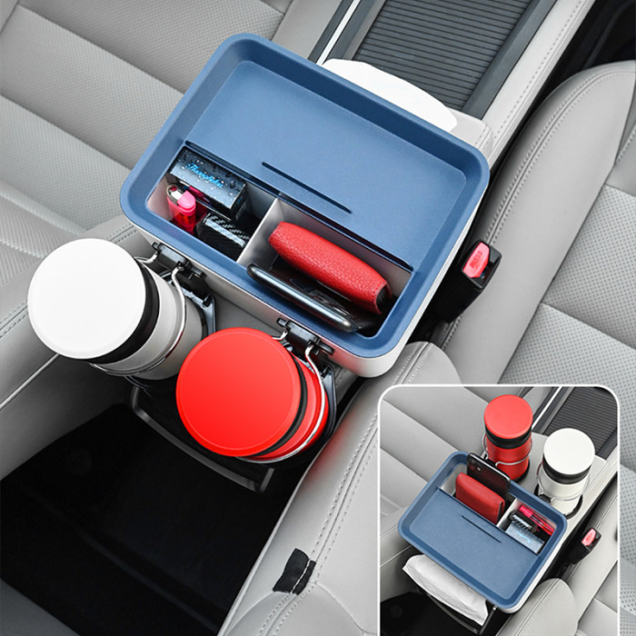 Multifunctional car armrest storage box