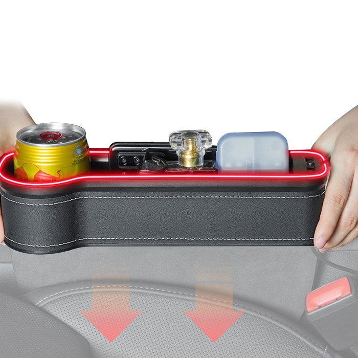 Car seat LED multifunctional storage box