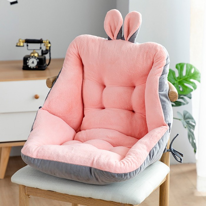 Cartoon short plush office chair cushion