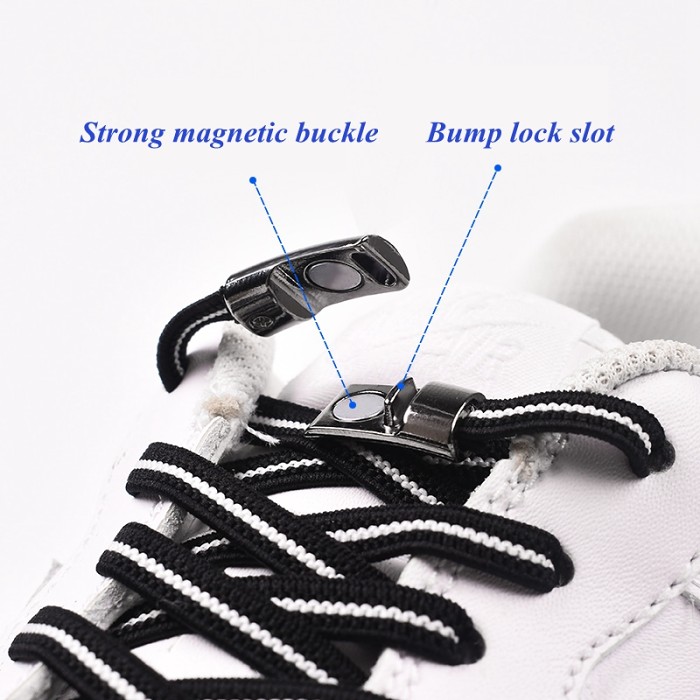 Magnetic elastic shoelaces