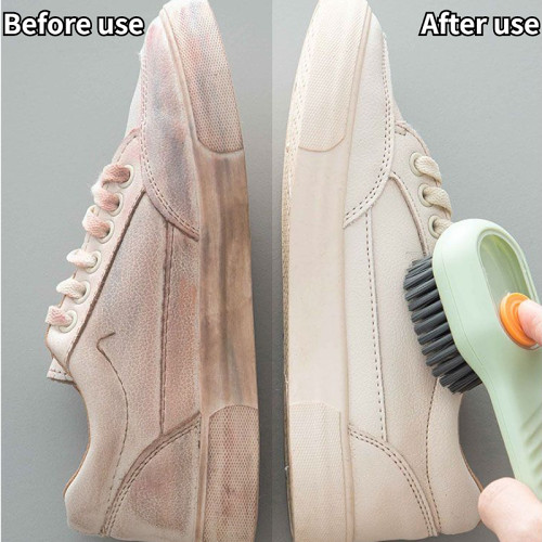 Automatic liquid drainage shoe brush