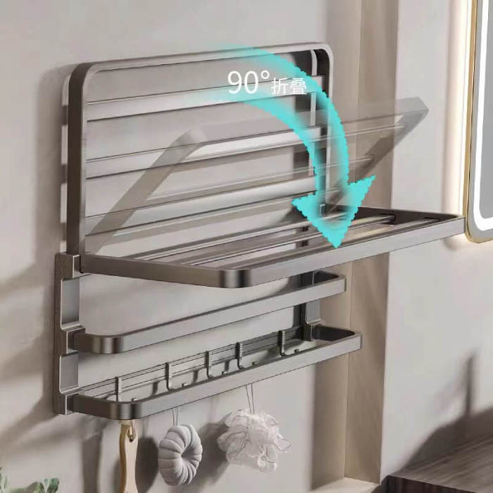 Non-perforated bath towel shelf