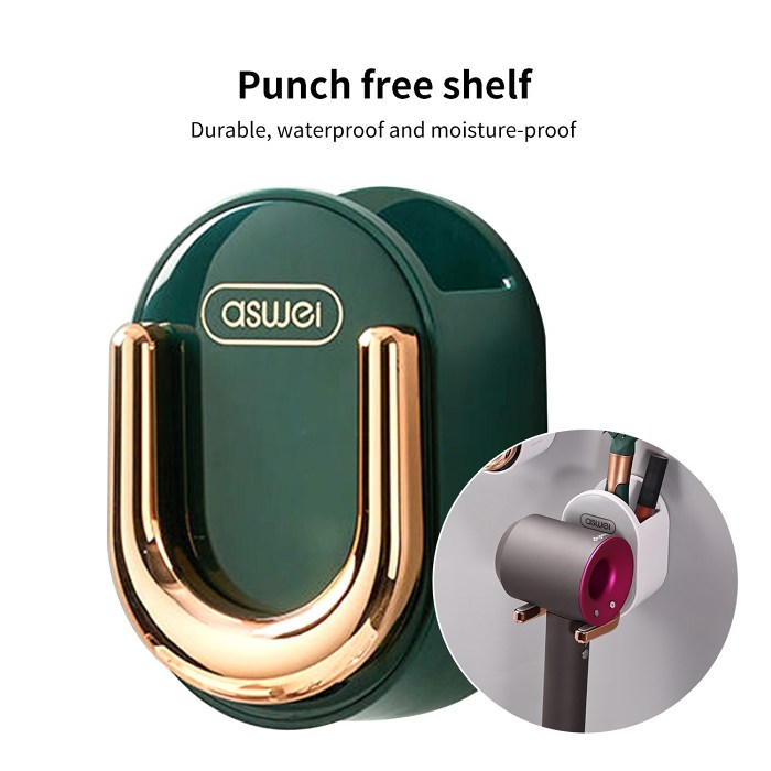 No-punch hair dryer holder