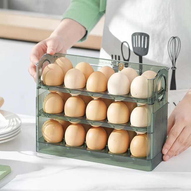 Flip-top egg storage rack
