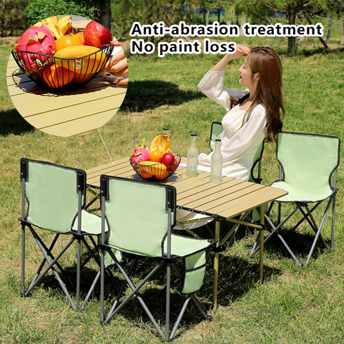 Outdoor folding tables and chairs