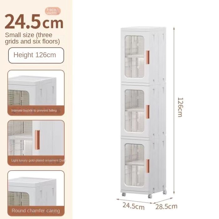 Multifunctional narrow slit storage cabinet