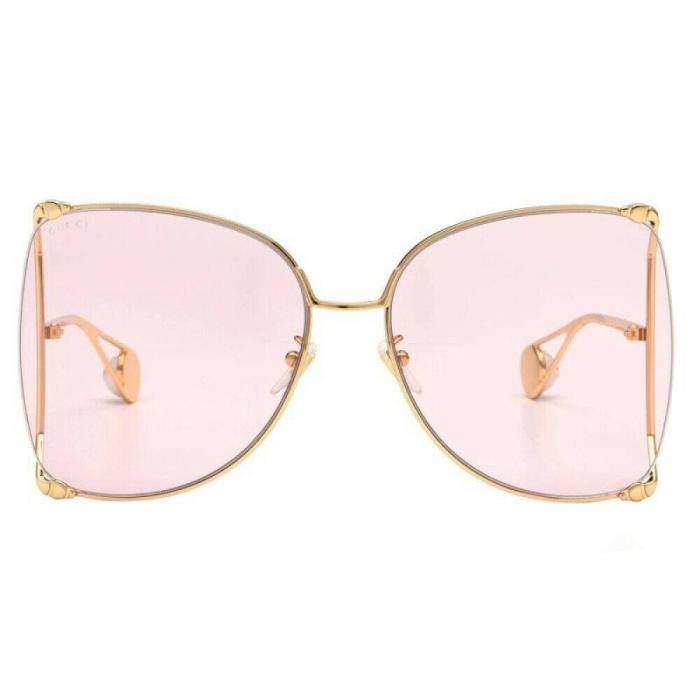 US$ 179.99 - GUCCI GG0252S Women's Gold Pink Oversize Butterfly Metal  Eyewear Sunglasses - www.guccr.com
